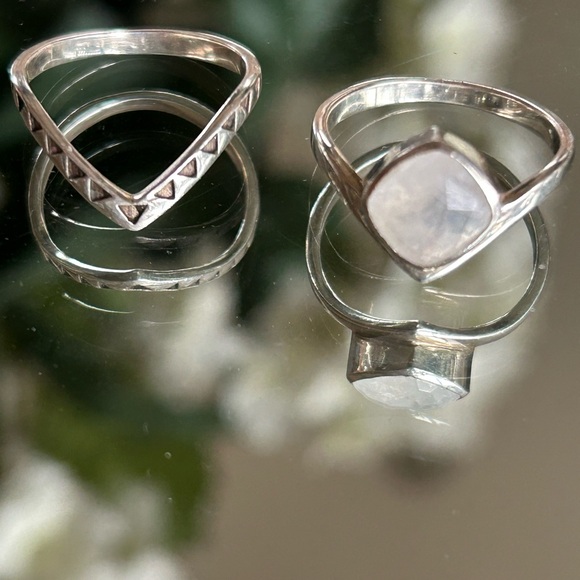 💕Moonstone Stacking Rings (2) 925 silver - Picture 3 of 9